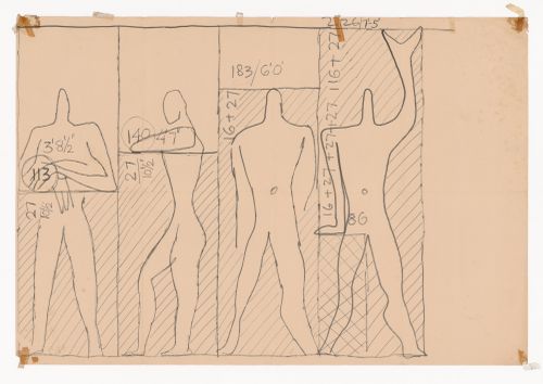 Drawing of typical heights based on the Modulor