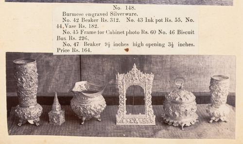 View of boxes, F. Beato Limited, C Road, Mandalay, Burma (now Myanmar)