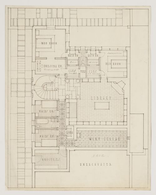 Plan de l'étage inférieur, Résidence Ernest Cormier