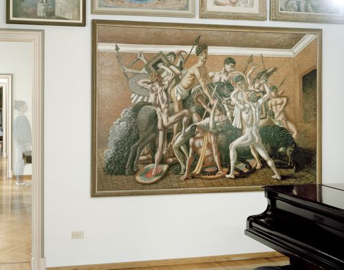 Questioning Pictures: Photograph of the School of Gladiators: the Fight, painting by Giorgio de Chirico, 1928