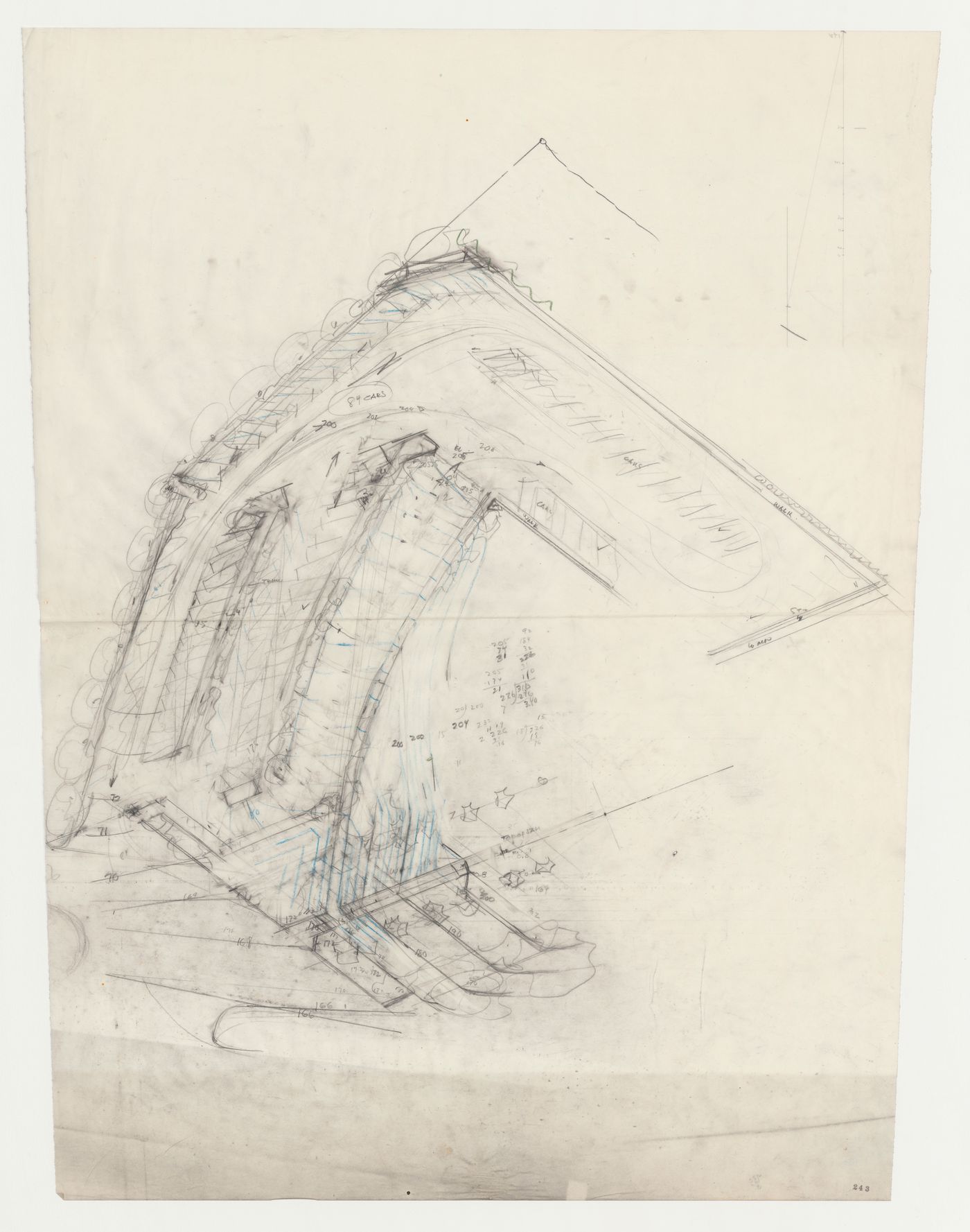 Wayfarers' Chapel, Palos Verdes, California: Sketch site plan for parking lot