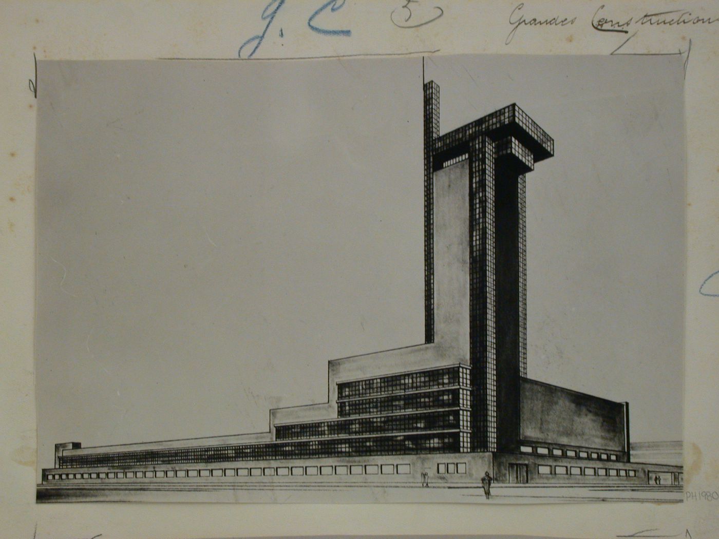 Projet pour un hôtel de ville. Allemagne. Erwin Gutkind, architecte à Berlin