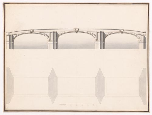 Plan and elevation of a bridge