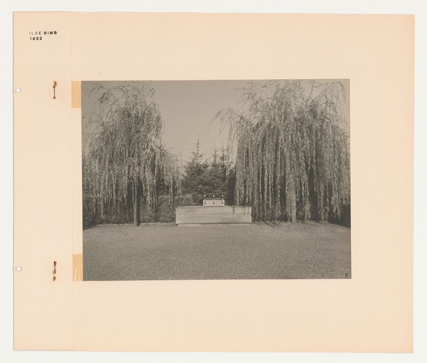 View of a structure and trees at the New Jewish Cemetery [Neuer Jüdischer Friedhof], Frankfurt am Main, Germany