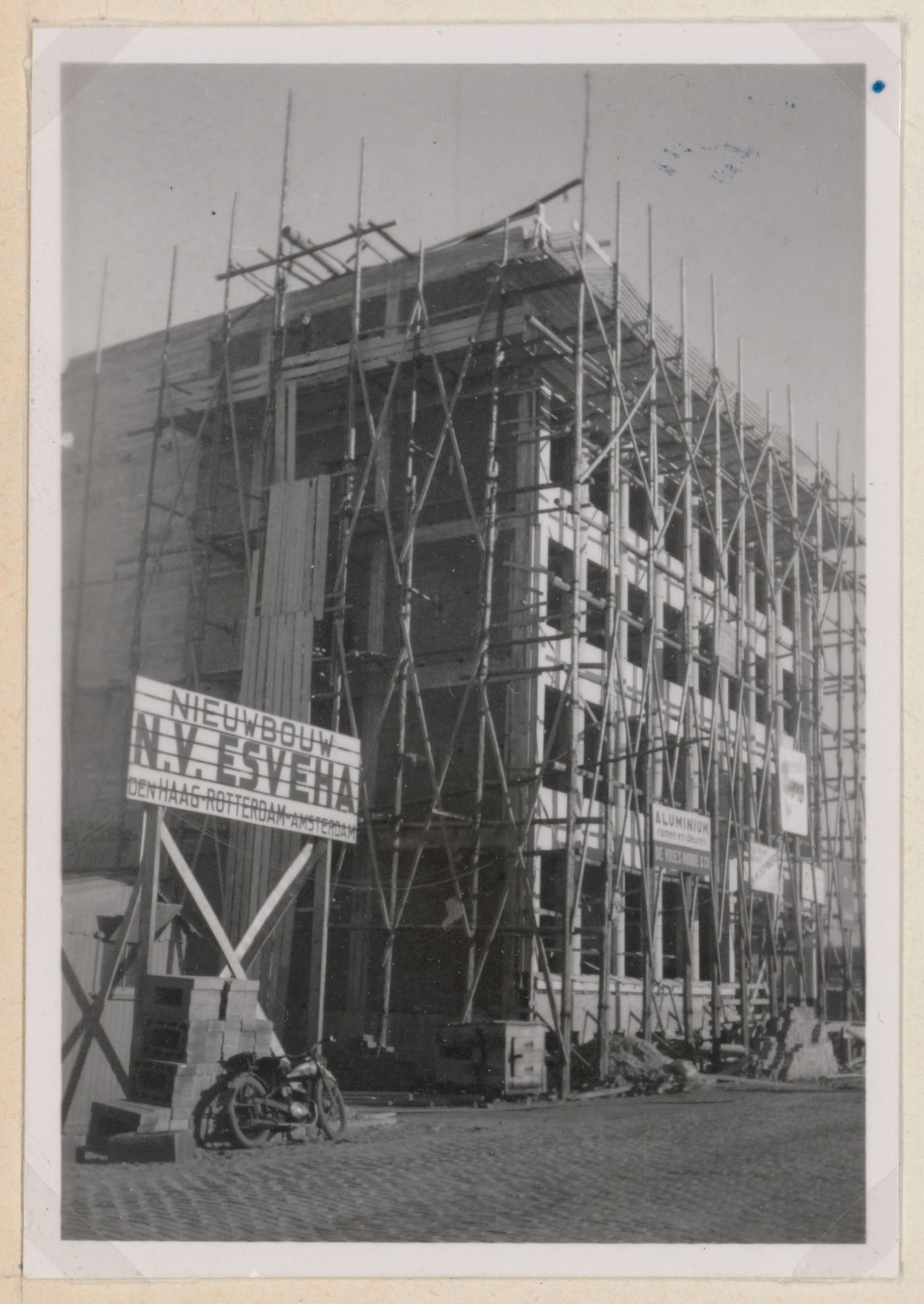 Exterior view of the Esveha Office Building under construction, Rotterdam, Netherlands