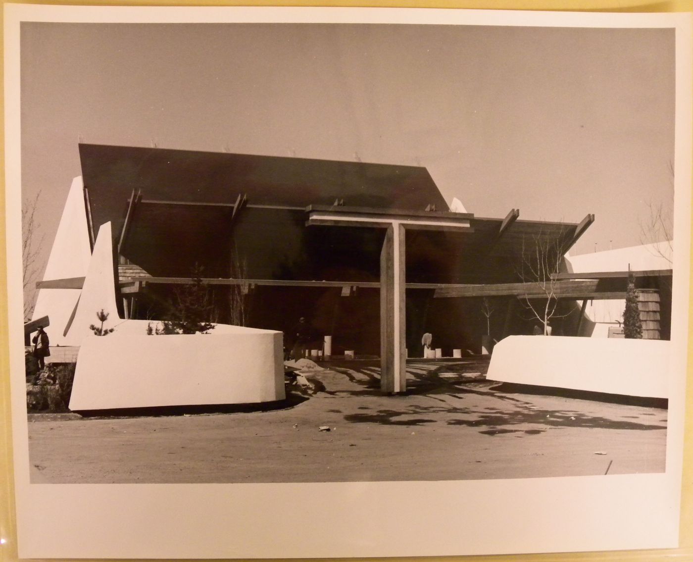 View of the Christian Pavilion at its final construction stage, Expo 67, Montréal, Québec