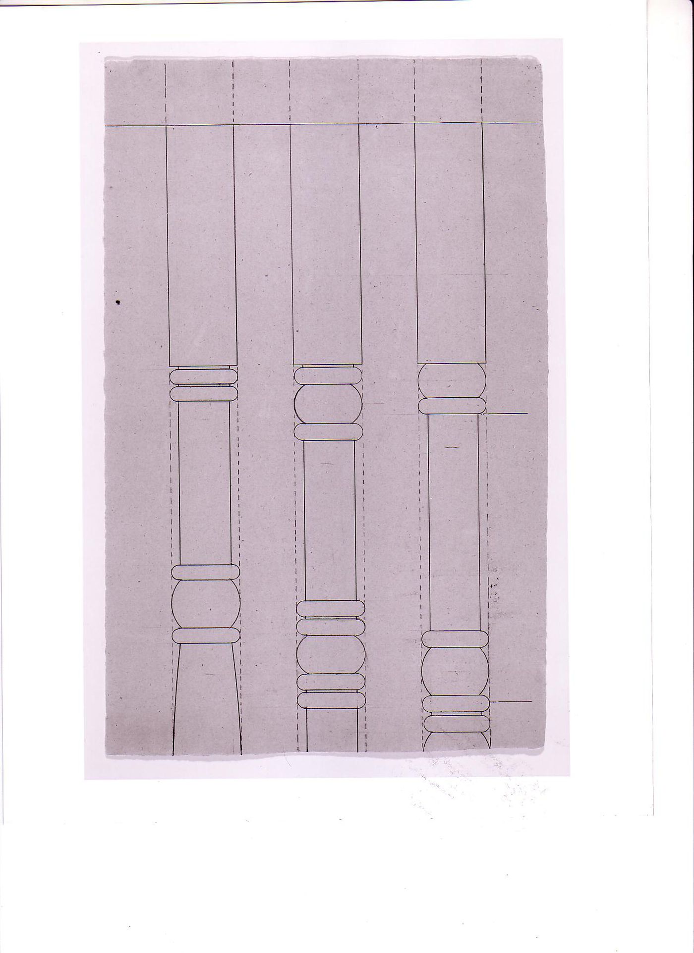 Elevation for balusters for the tribune [?] for Notre-Dame de Montréal