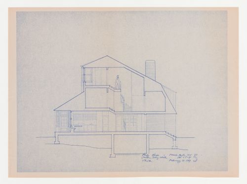 Section looking north for the Hanks-Paré Residence, Tuxedo Park, New York