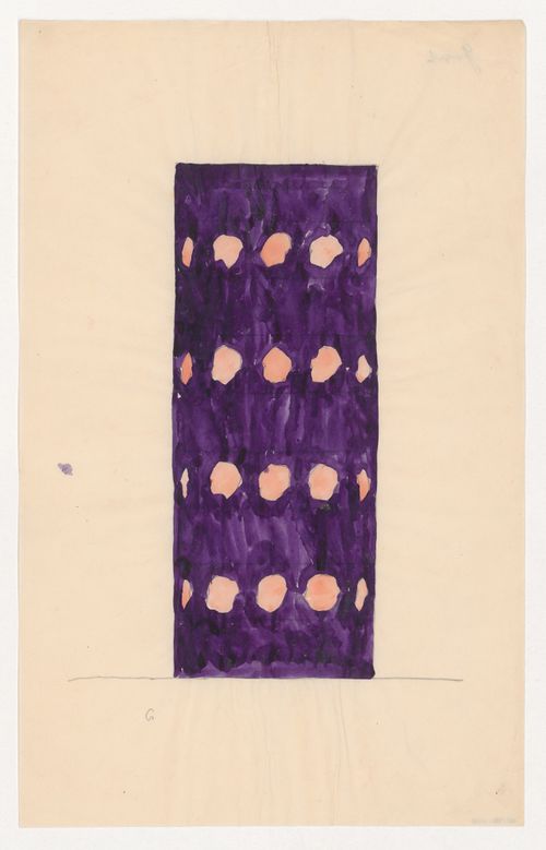 Design for a purple and pink tiled stove