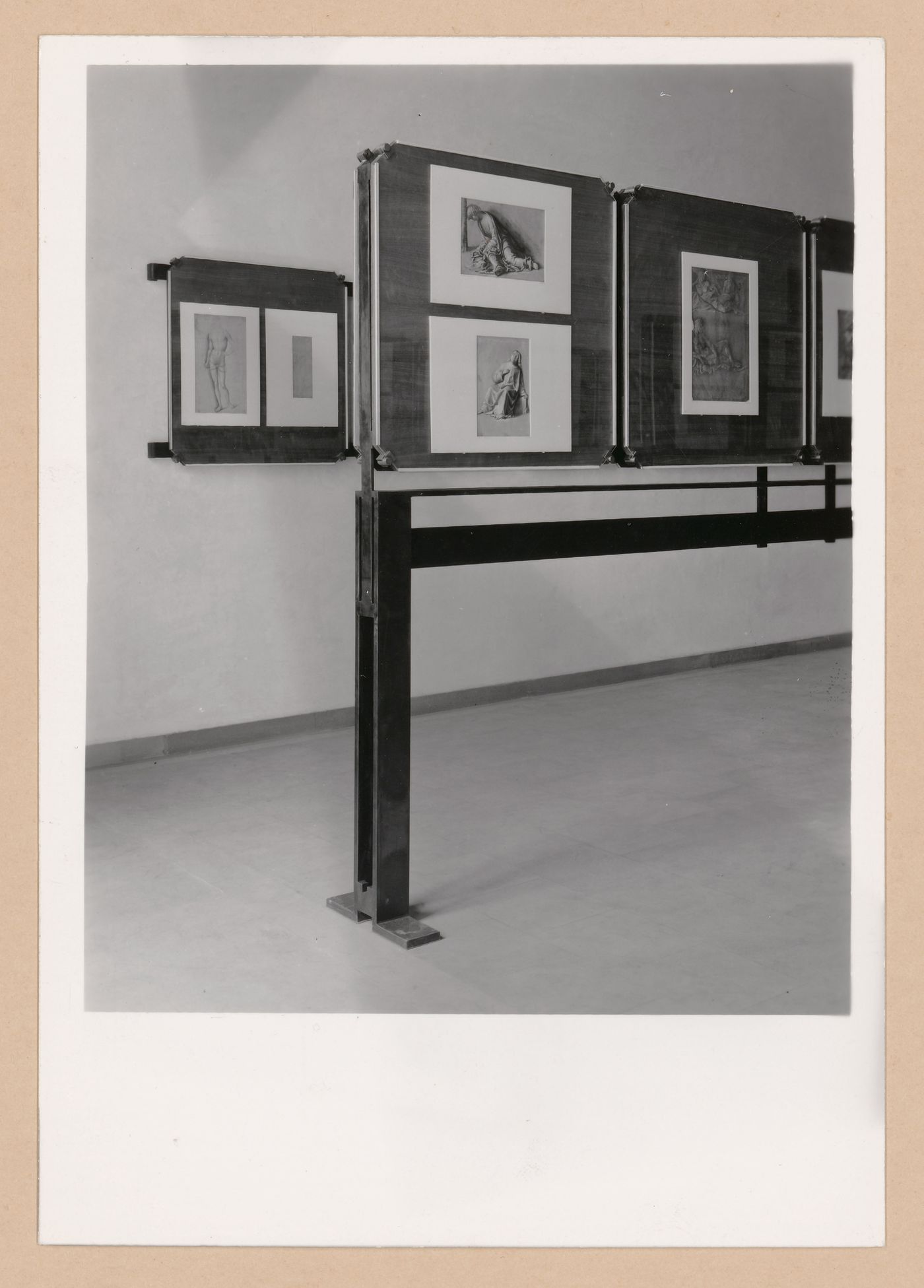 Partial view of the exhibition room showing drawings, Gabinetto disegni e stampe degli Uffizi, Galleria degli Uffizi, Florence, Italy