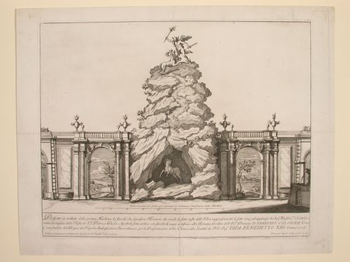 Etching of Specchi's design for the "prima macchina" of 1726