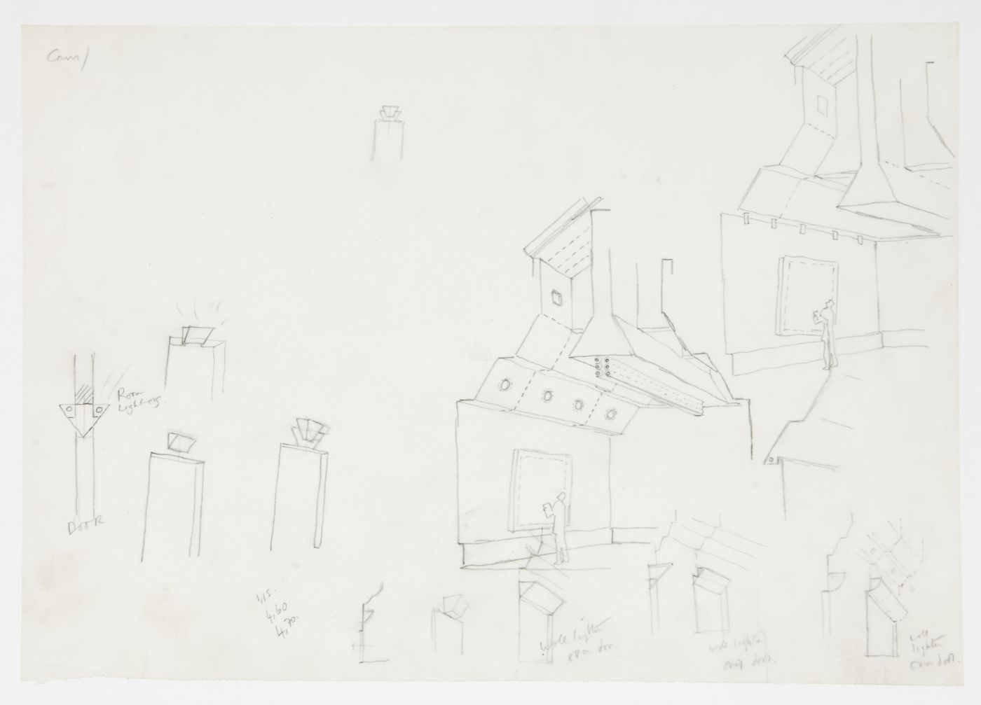 Arthur M. Sackler Museum, Cambridge, Massachusetts: sketches for top lighting