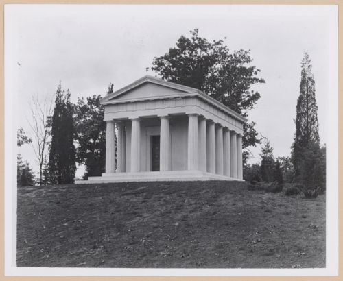 View of the principal and lateral façades of the Couzens Mausoleum, Detroit [?], Michigan [?]