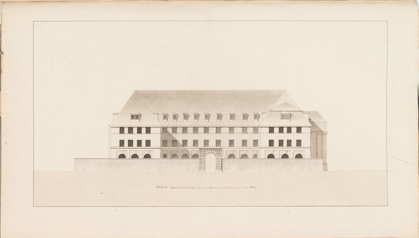 Project for alterations to the Caserne des Minimes, rue des Minimes: Principal elevation