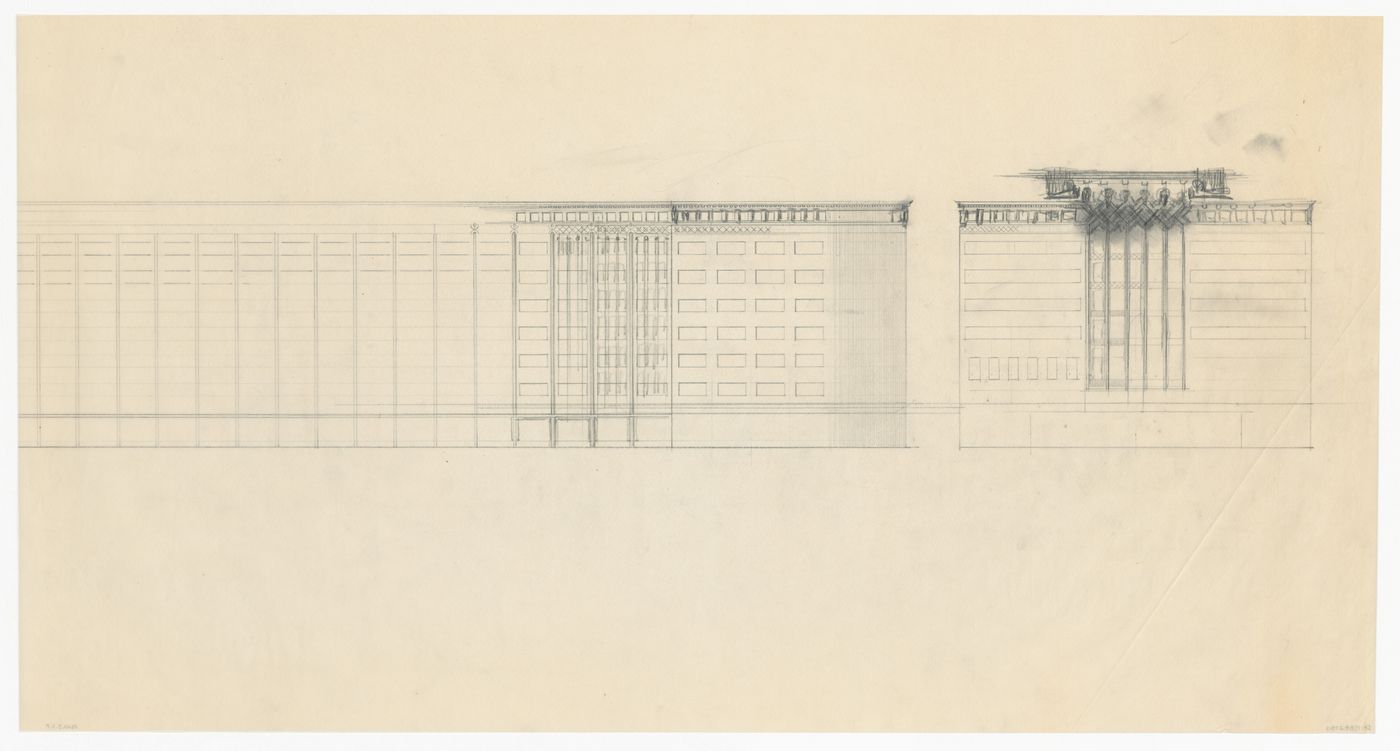 Principal elevation for a model for mixed-use developments for the reconstruction of the Hofplein (city centre), Rotterdam, Netherlands