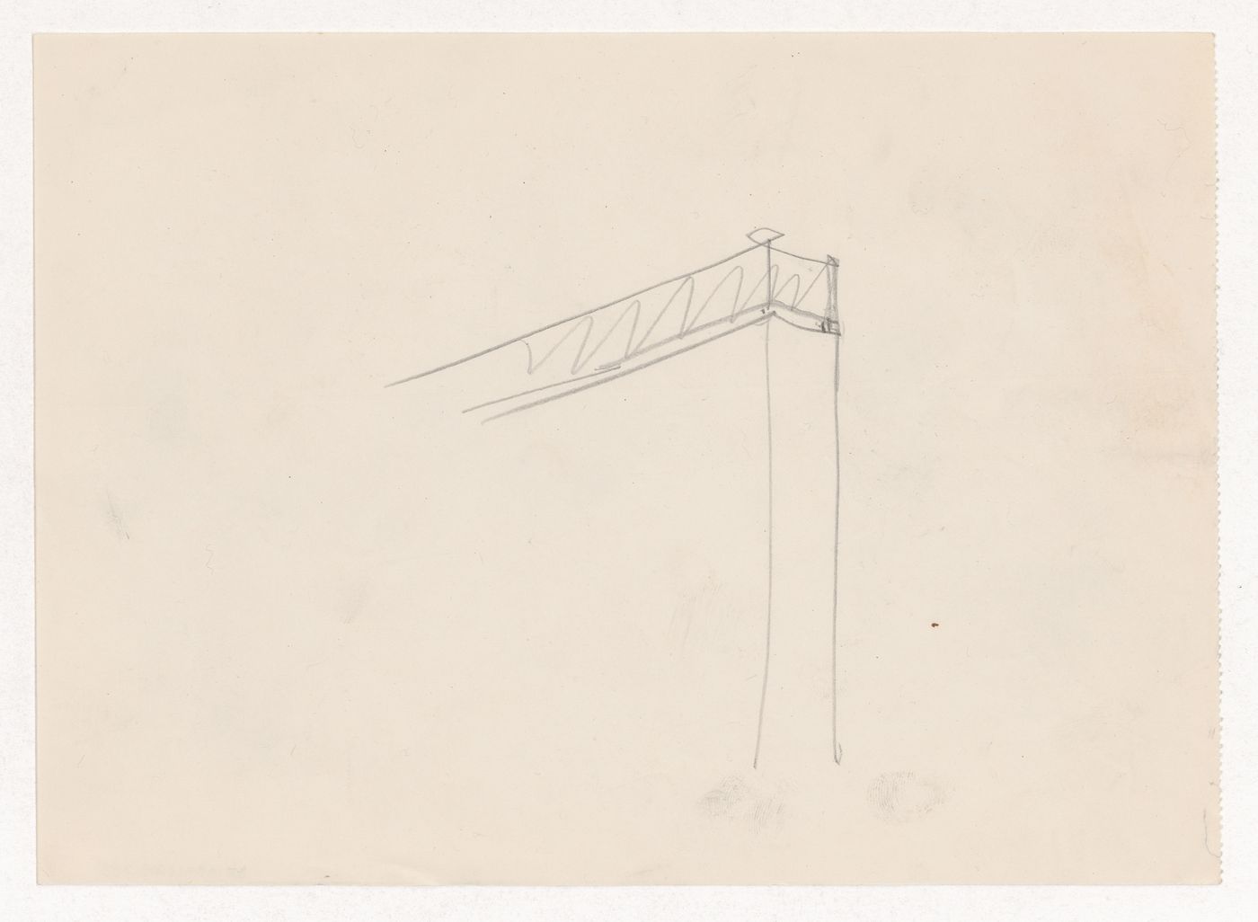 Perspective sketch for a wall reveal, probably for a campus building for Ilinois Institute of Technology