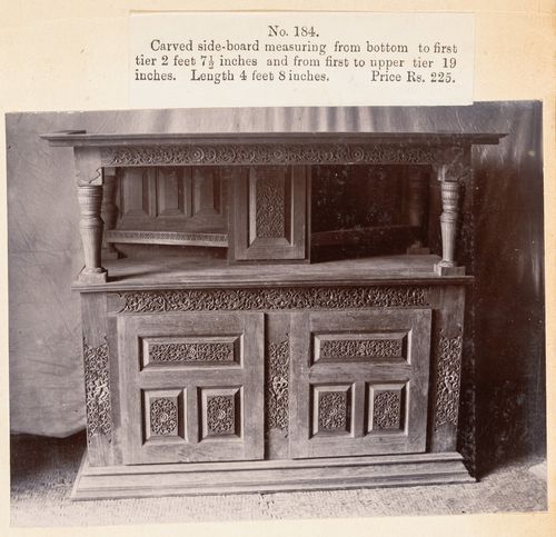 View of a sideboard, F. Beato Limited, C Road, Mandalay, Burma (now Myanmar)