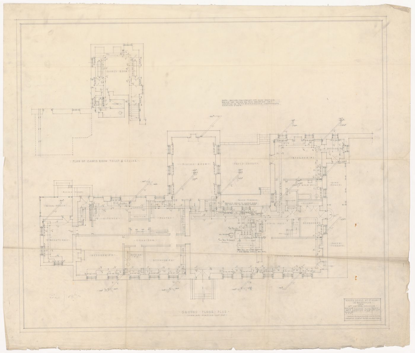 Ground floor heating plan for Colville Manor, Mascouche, Québec