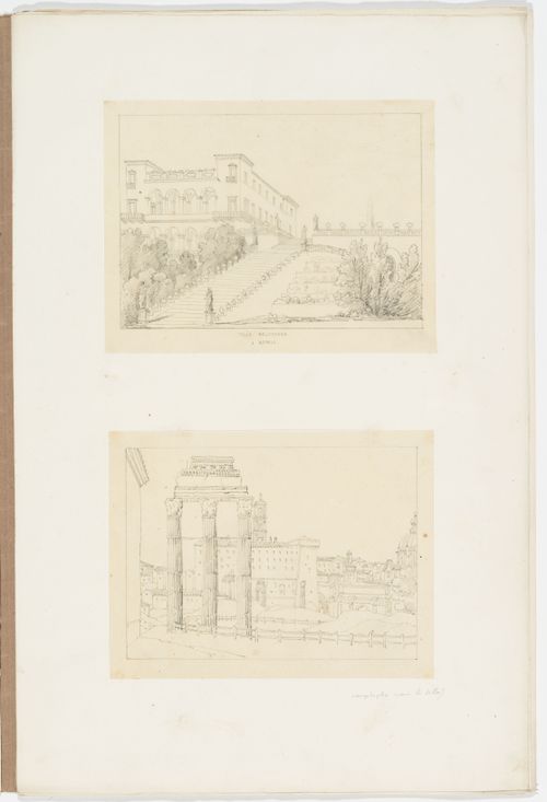 View of Villa Belvedere, Naples; View of Piazza del Campidoglio from the Forum, Rome