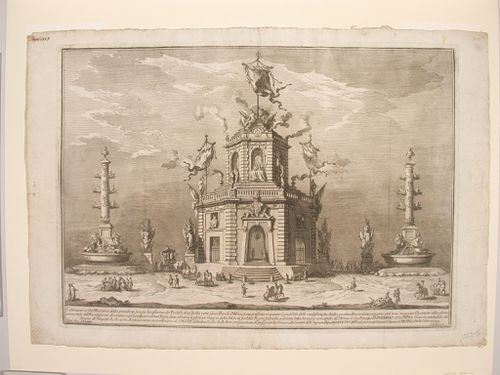 Etching of Posi's design for the "seconda macchina" of 1753