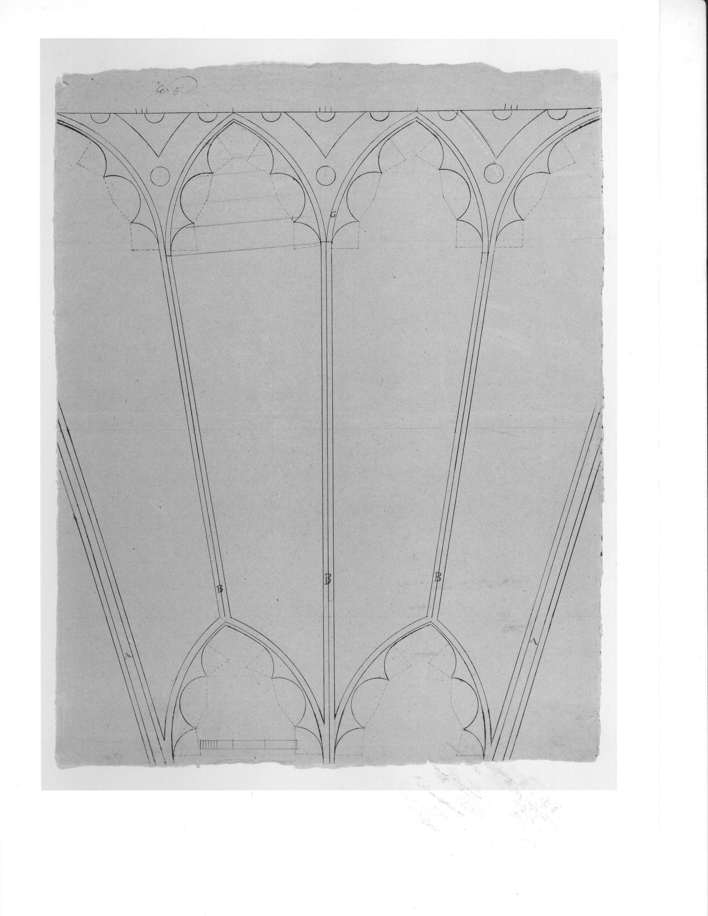 Elevation for a decorative detail for the ceiling for Notre-Dame de Montréal