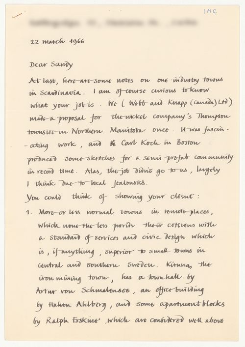 Letter from Jonathan Howard to H. P. Daniel van Ginkel about Esterhazy, Saskatchewan