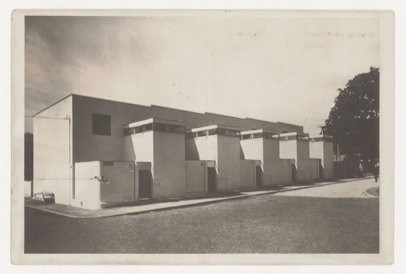 View of the principal façades of Houses 5, 6, 7, 8 and 9, Weissenhofsiedlung, Stuttgart, Germany