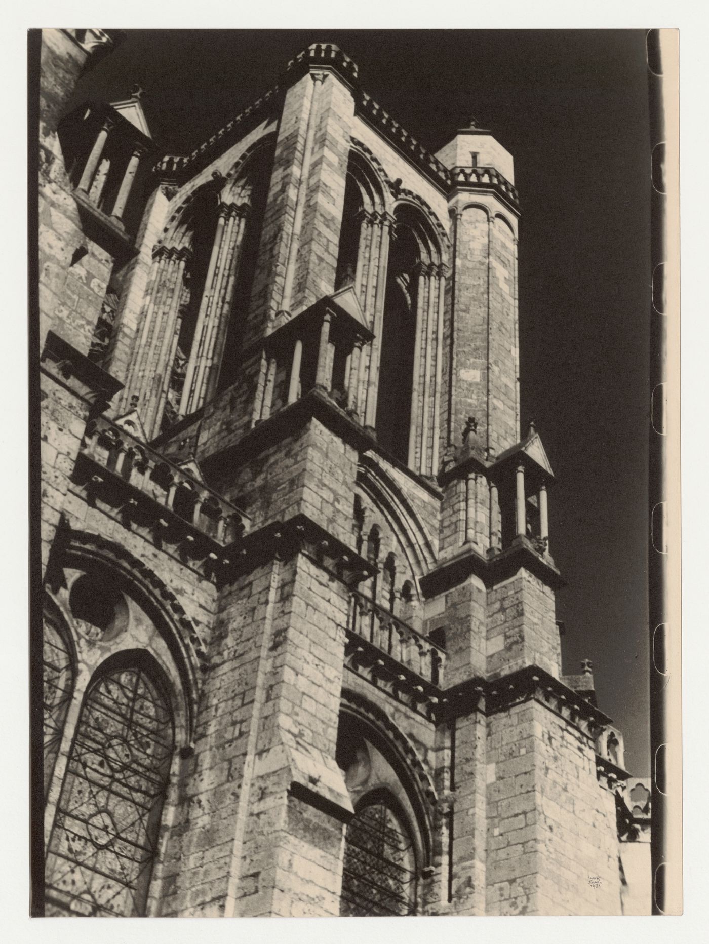 View of the incomplete tower on the south side of the choir, Cathédrale de Chartres, Chartres, France