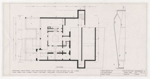 Plan and section for Casa Guardiola, Puerto de Santa Maria, Spain