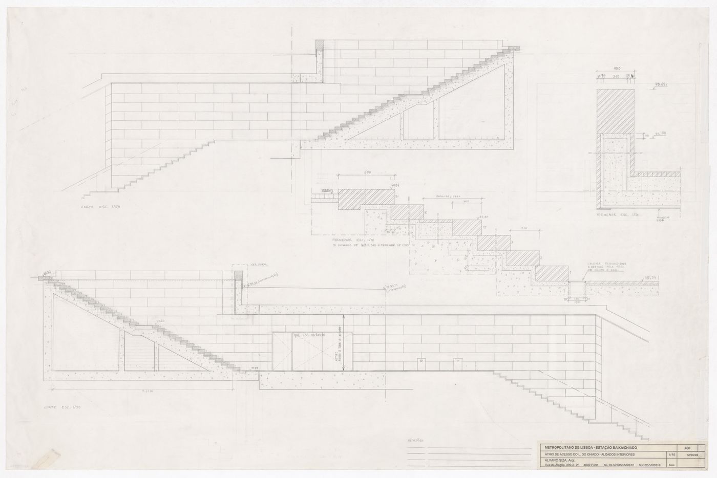 Interior elevations for Estação de Metropolitano Baixa Chiado, Lisbon, Portugal