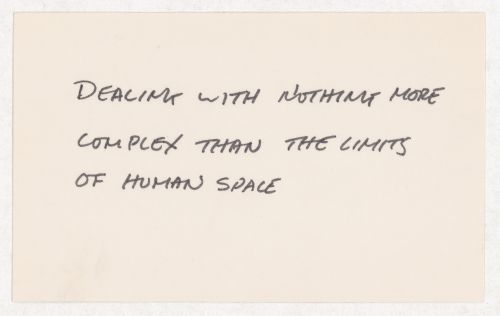 Dealing with nothing more complex than the limits of human space