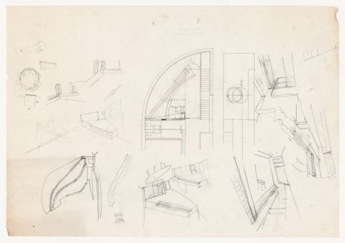 Sketches and plan for Banco Borges & Irmão II [Borges & Irmão bank II], Vila do Conde, Portugal