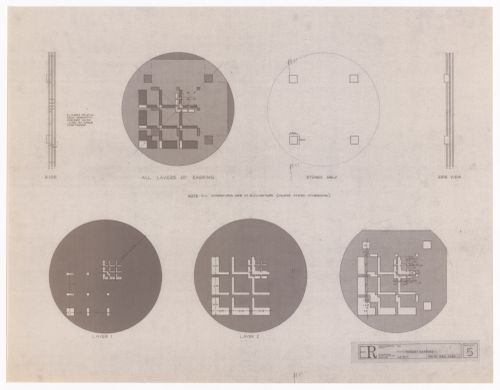 Plans, elevations and details for earring