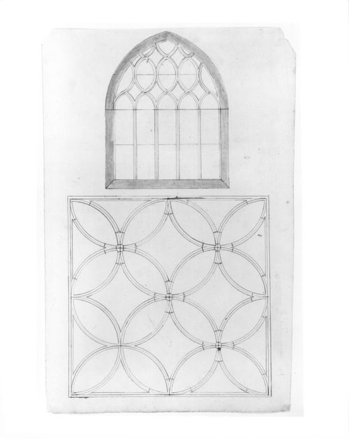 Plan and elevation of half of an arched opening
