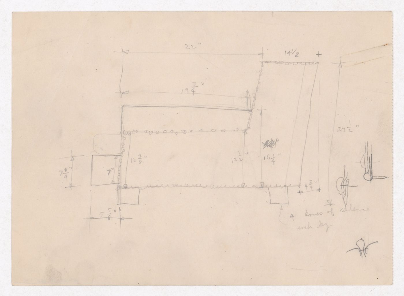 Various documents and drawings including furniture design and office renovation: File G 697