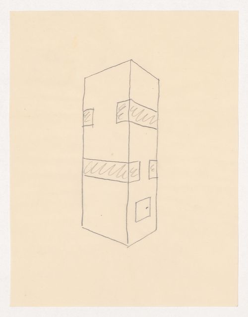 Perspective sketch for a tiled stove