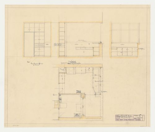 Plan and elevations for a type C kitchen, Hellerhof Housing Estate, Frankfurt am Main, Germany
