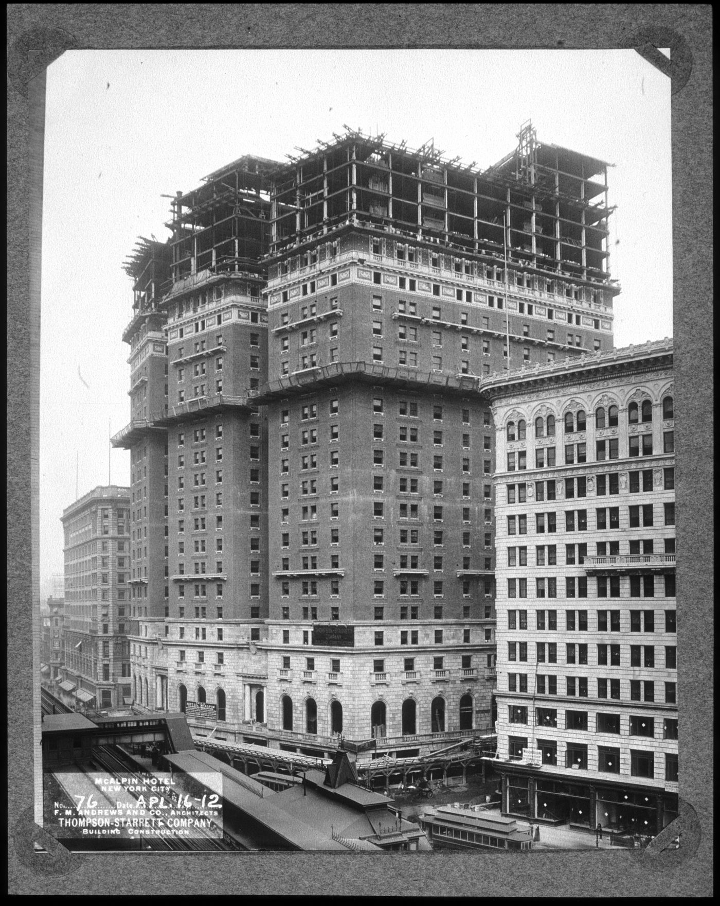 Plate from album ''Hotel McAlpin, New York City 1911-12''