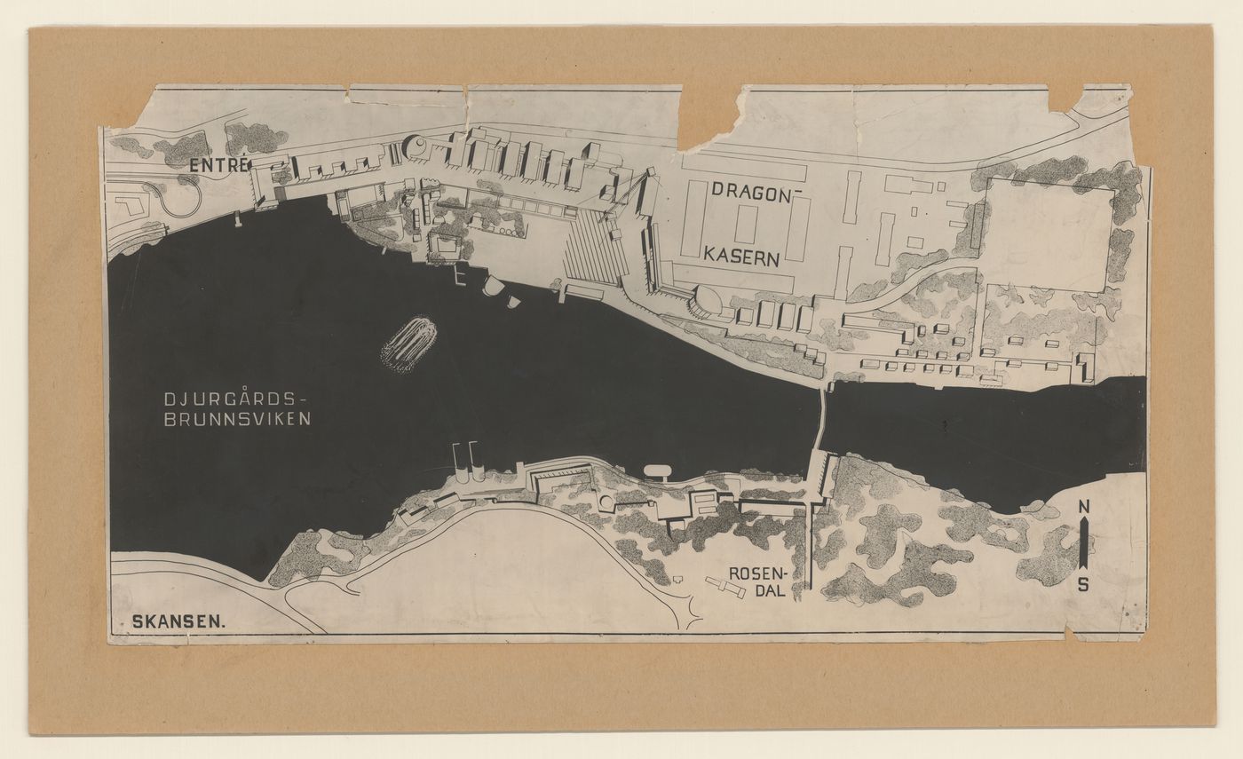 Site plan for Stockholms utställningen 1930 av konstindustri, konsthantverk och hemslöjd, Stockholm, Sweden