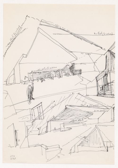 Sketch for Centro Galego de Arte Contemporânea [Galician Centre of Contemporary Art], Santiago de Compostela, Spain
