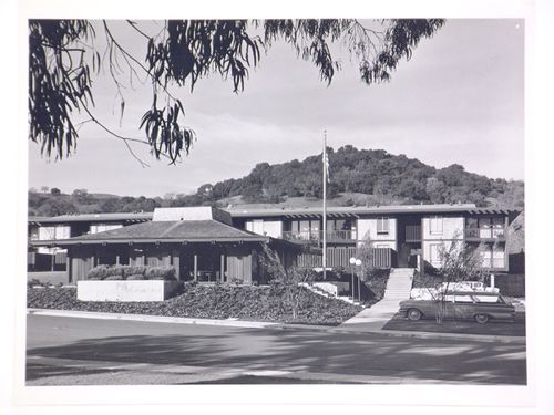 General view of the the Meadows townhouses and rental office, San Rafael, California, United States