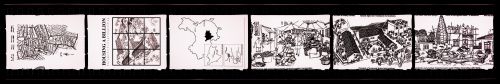 Negative strip of illustrations for the publication "Housing a Billion: Village Upgrading: Jianlu, China" publication