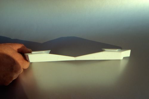 View of plaster model of the third pier for Erasmus Bridge