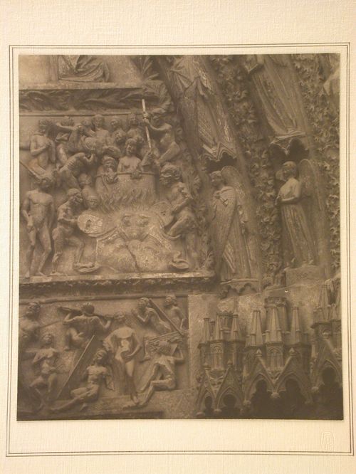 Cathedral of St. Etienne, West Front, Debil of Sculptural Frieze Depicting The Last Judgment Above Door, Bourges, France
