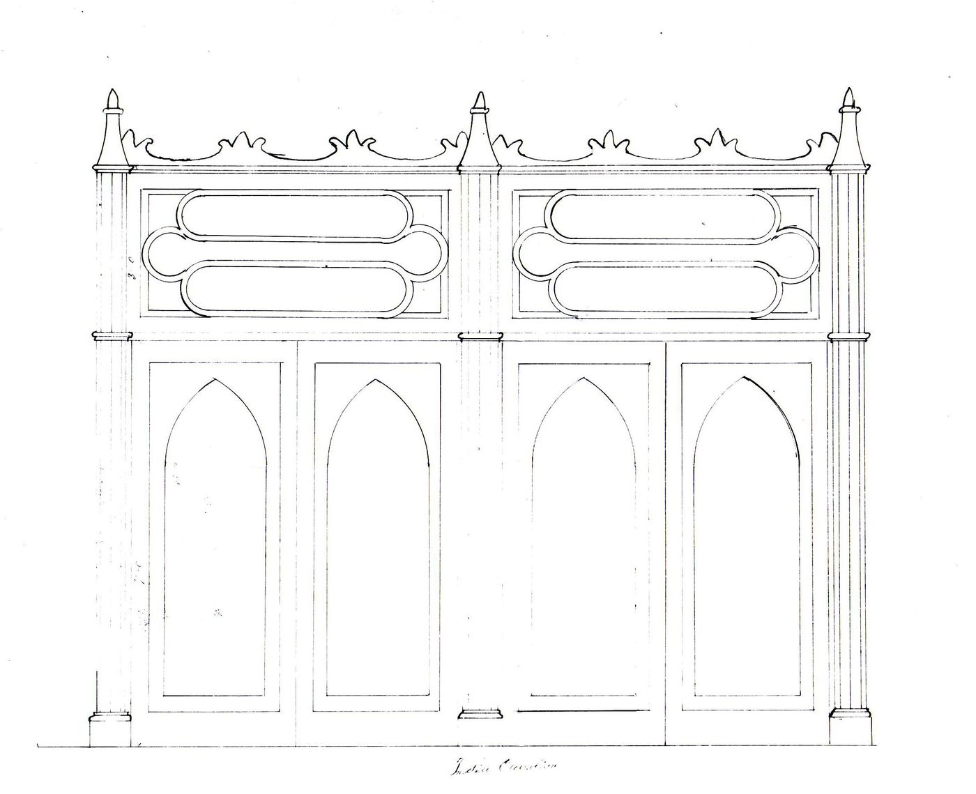 Elevation for a confessional [?] for Notre-Dame de Montréal
