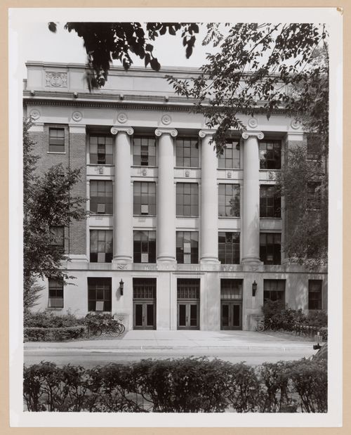 View of the main entrance to the Medical Building (now the East Medical Building), University of Michigan, Ann Arbor, Michigan