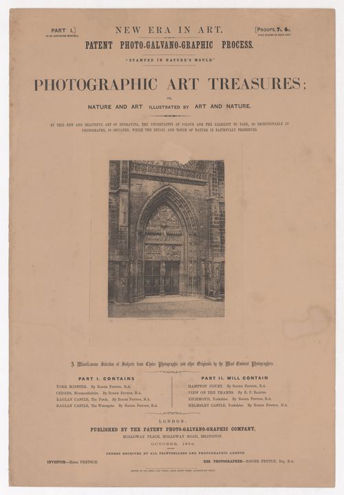 Portal from unidentified cathedral with cover photo - galvano - graph from the portfolio PHOTOGRAPHIC ART TREASURES, France ?