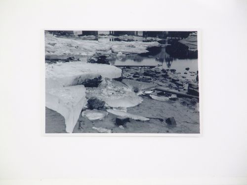 View of sheets of ice