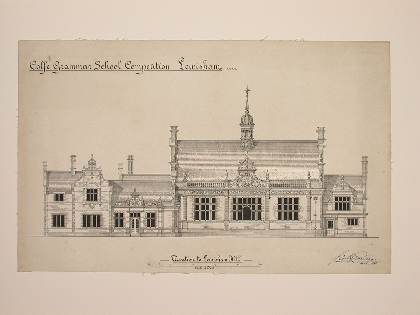Golfe Grammar School Competition, Lewisham - side elevation