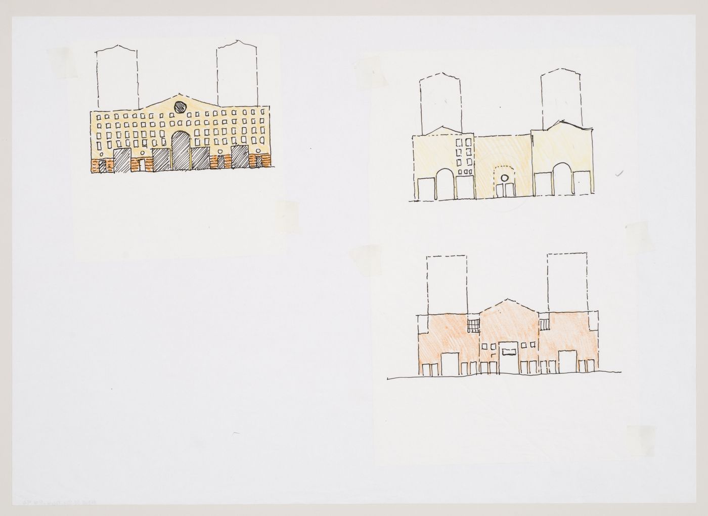 New Town Centre, Caselecchio di Reno, Italy: elevation studies